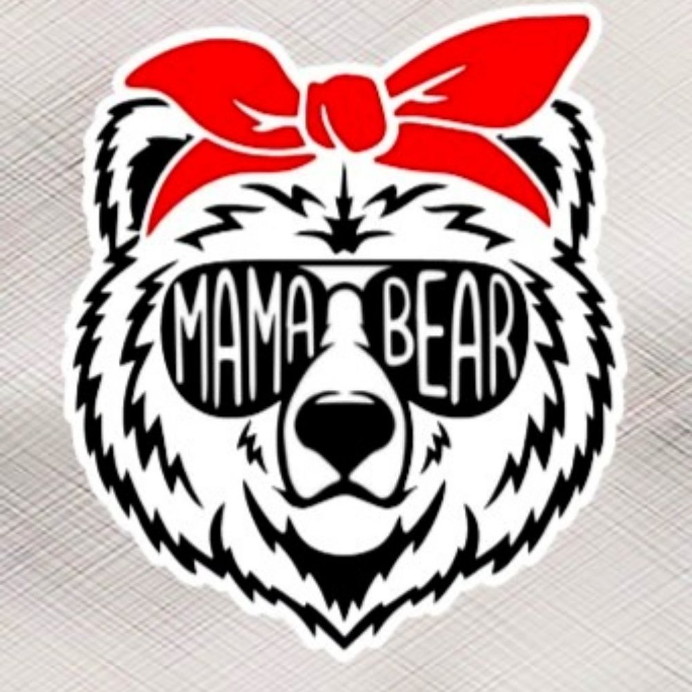 Momma Bear Waterproof Sticker With Holographic Overlay